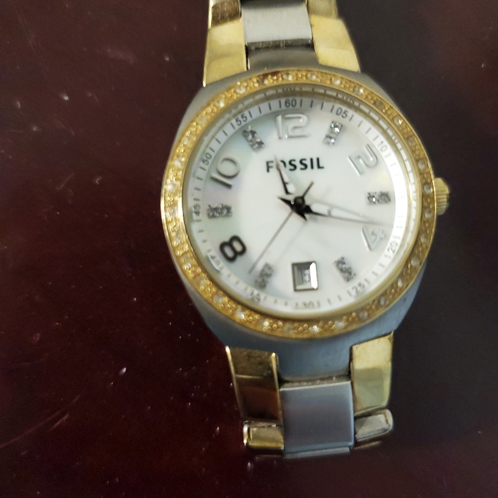 Womens two toned Fossil watch